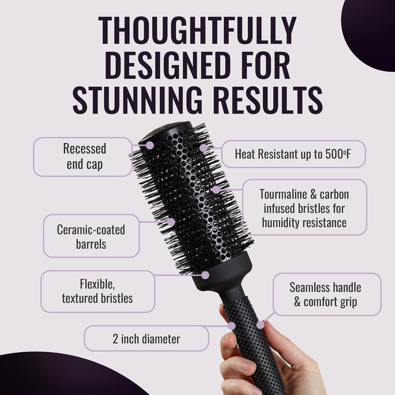 Ergo Professional Ceramic Ionic Round Brush - 53mm (2.75in) for Salon-Quality Blowouts - Image 4